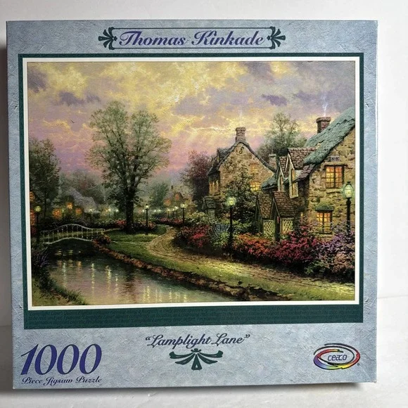 1996‎ Ceaco Thomas Kinkade Lamplight Lane 1000 Piece Puzzle