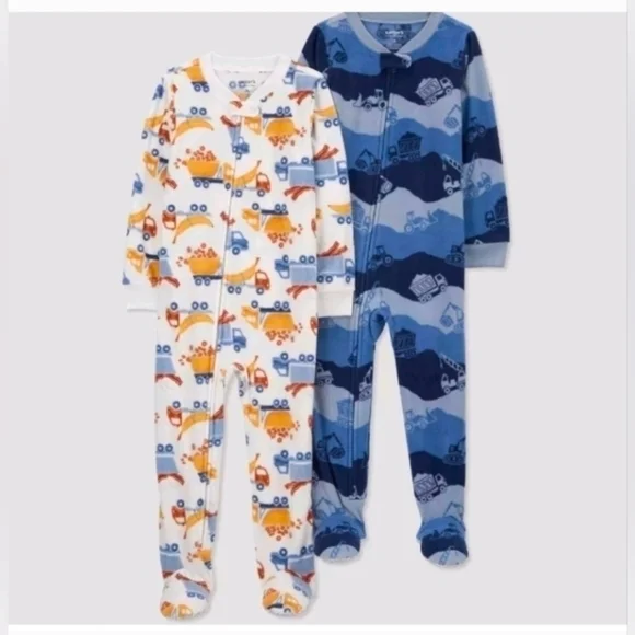 Carter's Just One You 2 Pack Toddler Boys' fleece Footed Pajamas