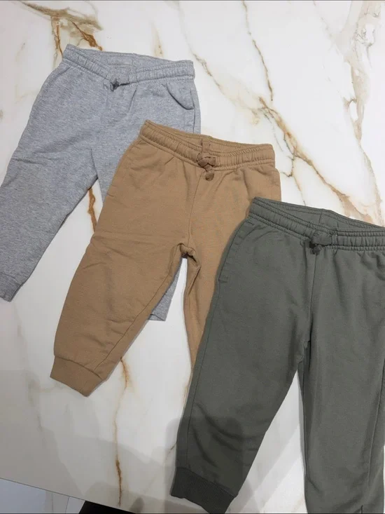 Carter’s Kids Cozy Jogger Pants - Gray, Tan & Olive 24 months