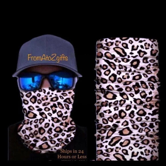 Big Cat Print 16 n 1 Neck Gaiter Face Cover Dust Mask Biker Rag NEW Outdoors