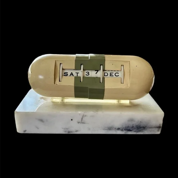 VINTAGE Roller Calendar on Marble Base