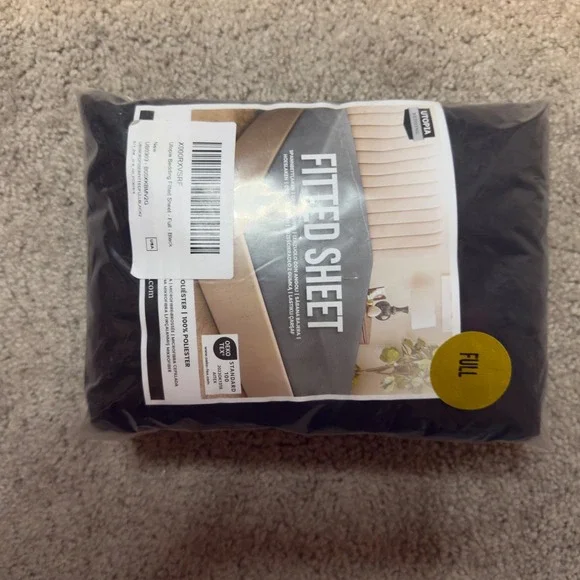 Utopia Bedding Full Fitted Sheet Black Brushed Microfiber UB0303 B00XKBMV2G
