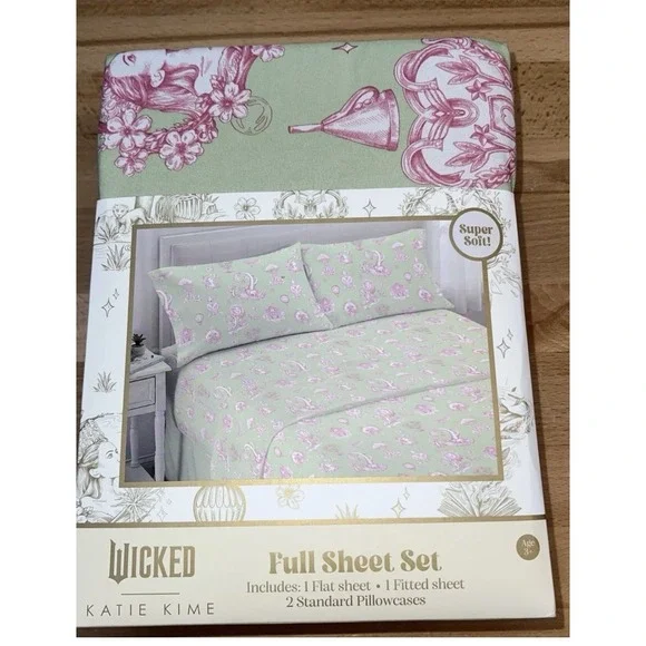 Wicked Katie Kime FULL Sheet Set 4 Pc Set Super Soft NWT‎ Glinda