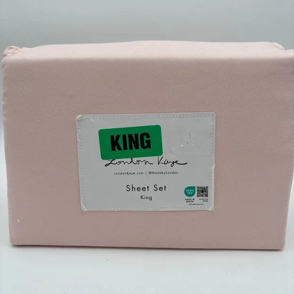 London‎ Kaye Sheet Set King Size Pink Bedding Set New
