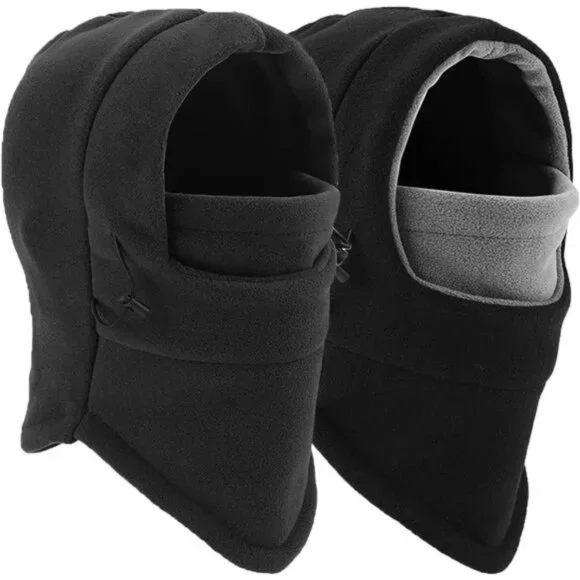 2 Pcs Men's Ski Mask Windproof Warmer Fleece Adjustable Winter Mask