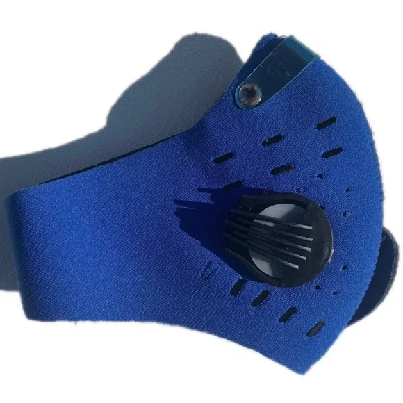 Face mask one size blue and black breathable reusable washable sports face mask