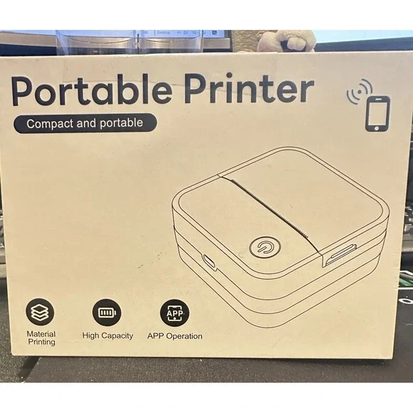 Label Maker Machine Mini Label Printer Portable Thermal Printer Blue Invisen