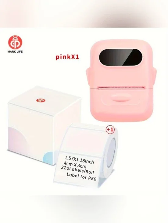 Mark Life Pink Portable Thermal Label Printer, Sealed, NEW