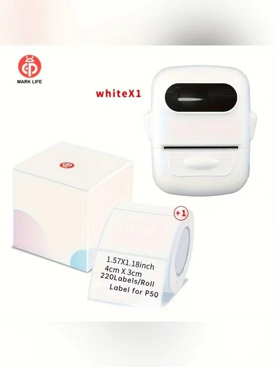 MARK LIFE White Thermal Label Printer Kit, with Labels, Sealed, NEW