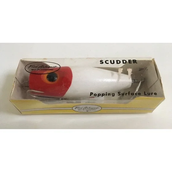 Rare Vintage Fred Arbogast 2400 Salt Water Scudder Popping Surface Wood Lure NEW