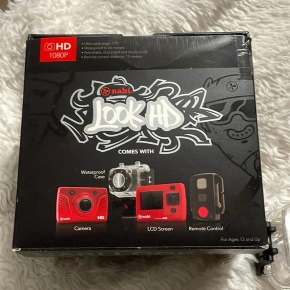 New Nabi Look HD Sport Camera NIB Underwater Action 1080P Wide Angle Lens Ewmote