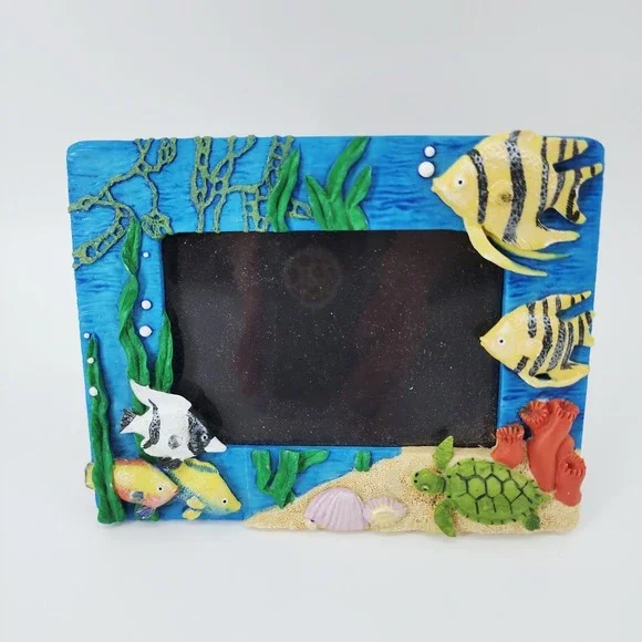 Vintage Under the Sea 3D Sculpted Picture Frame 6x4 Tropical Fish Ocean (AS-IS)
