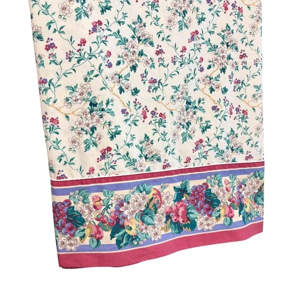 Vintage Laura Ashley Flat Sheet Full Shabby Cottage Floral Bedding 90s Romantic