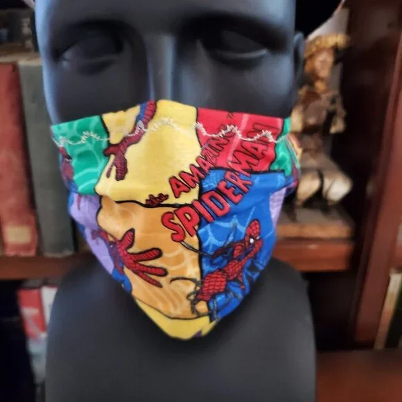 Cloth Face Mask - Silver/Copper Filters- Spiderman
