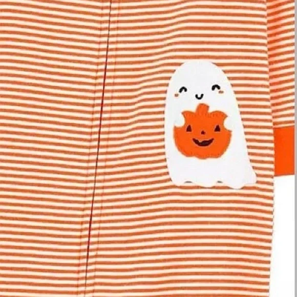 Carter's Toddler Halloween Ghost Striped Footed Pajama Sleeper nwt 3T
