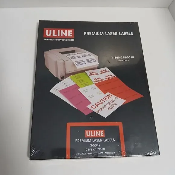 Uline S-5042 Laser Labels – 2 5/8