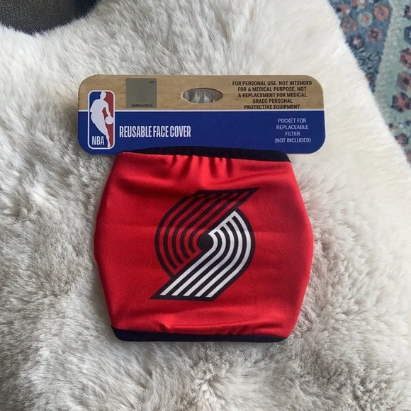 NBA face mask Portland Trail Blazers PDX basketball team red black