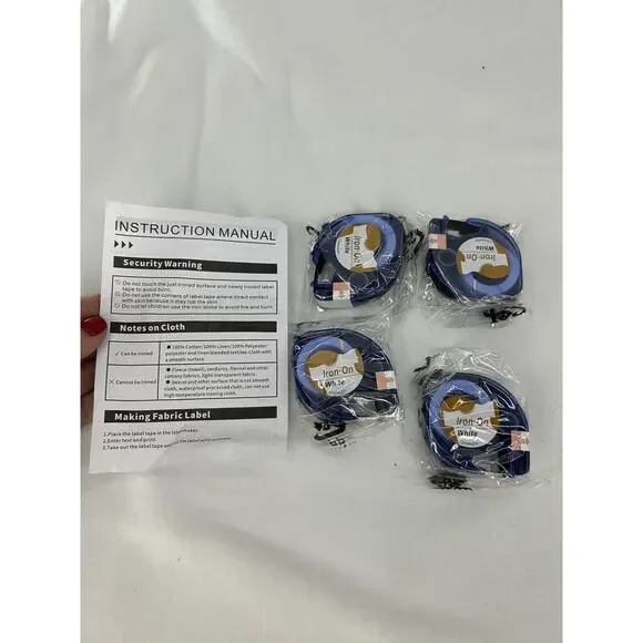 4PK Iron-on White Fabric Label Tape Refills 1/2in for DYMO LetraTag 18771