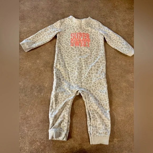Carter's - Cream Leopard Print Kids One Piece, Size 18M