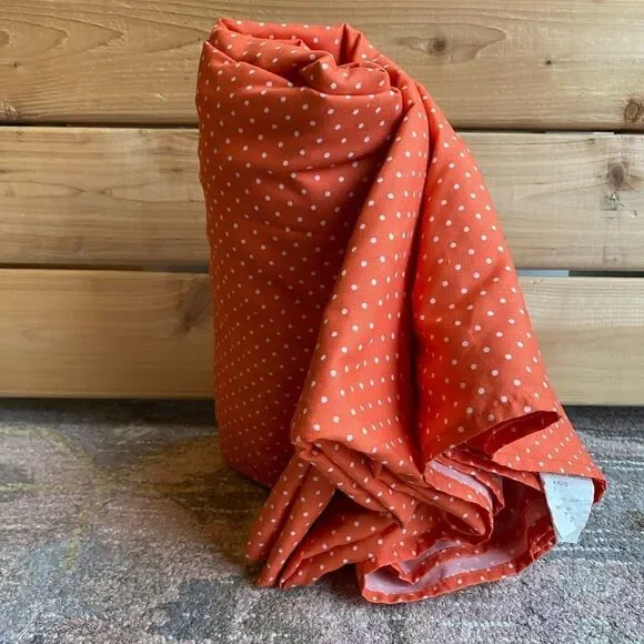 Simple Orange White Dot Bed Flat Top Sheet