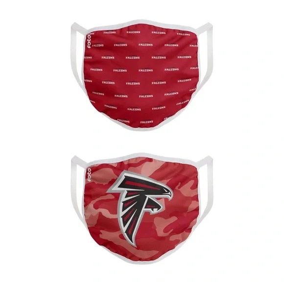 FOCO NFL ATLANTA FALCONS 2 PACK FACE MASKS RED BLACK UNISEX ADULT NWT