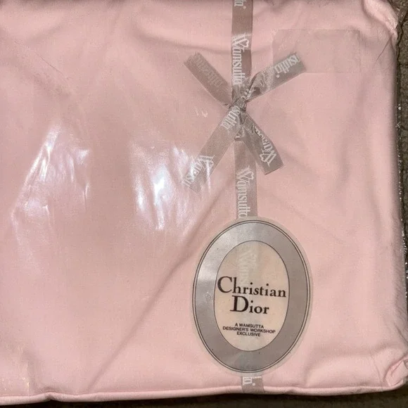 Vintage Christian Dior Wamsutta Supercale Plus twin pink‎ Flat Sheet NEW SEALED