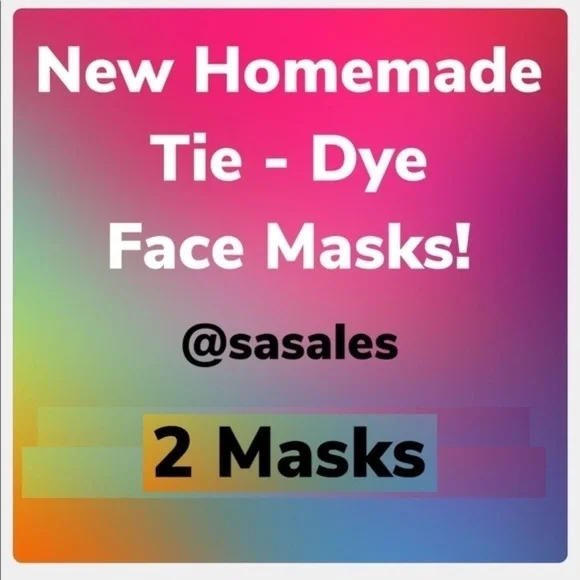 New Homemade Tie-Dye Face Masks - 2 Masks