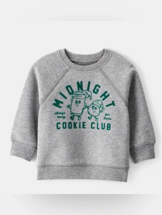 Carter’s Kids' Gray 'Midnight Cookie Club' Graphic Sweatshirt 2T