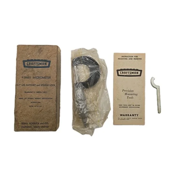 Vintage Craftsman # 38601 DJ Micrometer 0-1