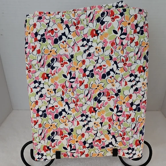 Tommy Hilfiger Floral Pink Navy Red Cotton Twin Flat Sheet