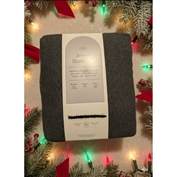 Threshold Jersey Knit Sheet Set Full Charcoal Grey Soft Comfort