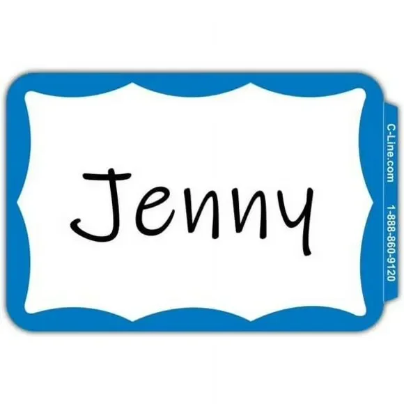 200 Blue Border Badges Name Tags Labels ID Stickers Peel And Stick Adhesive