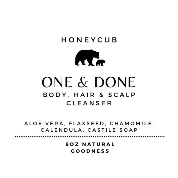 HoneyCub One & Done Natural Shampoo, Conditioner & Moisturizing Bodywash