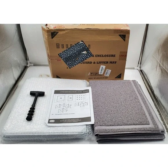 Meexpaws Cat Litter Box Enclosure Splash Guard Extra Large 28L x 21.5W x 18H Inc