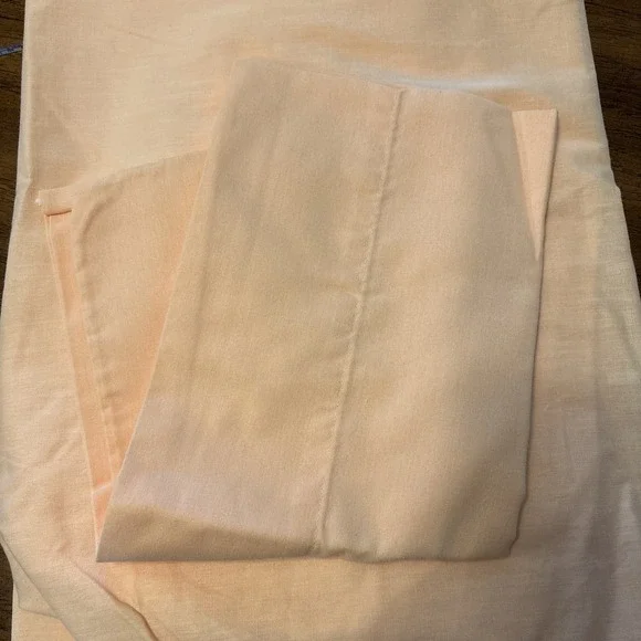 Vtg J.P. Stevens Utica Percale‎ Twin Fitted Sheet & Pillow Case Peach New