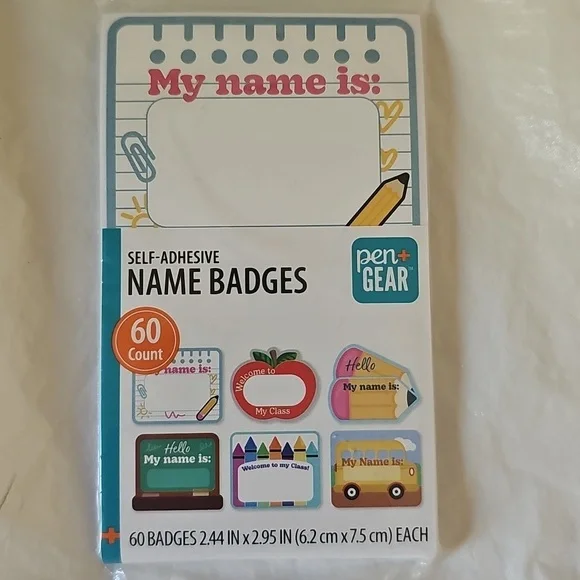Pen+Gear Self-Adhesive Name Badge Labels, 2.44