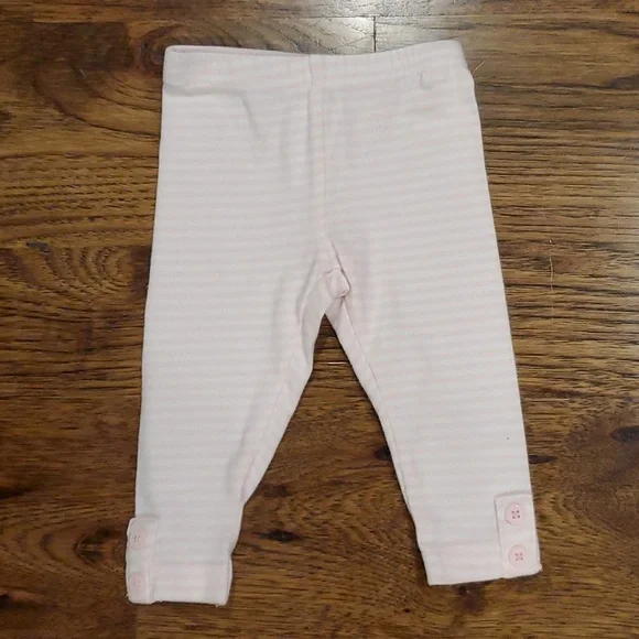 Girls Carter's pink & white striped pull on pants size 3M