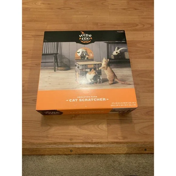 Hyde And EEK Skeleton Park Cat Scratcher Halloween Theme