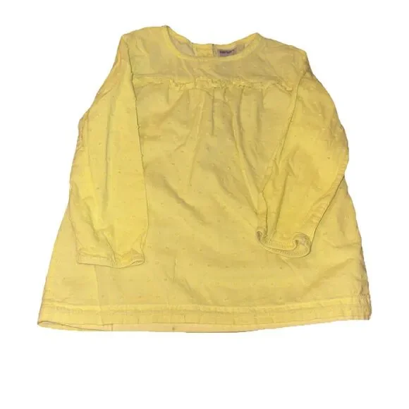 Carter’s Infant Girl’s Yellow Swiss Dot Lined Long Sleeve Tunic Size 12M