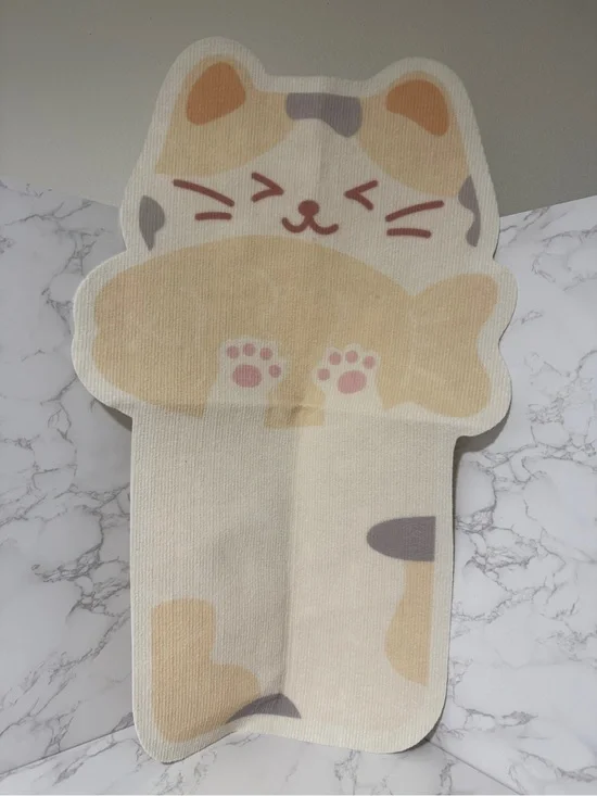 Cat Scratching Mat - Cat Holding Fish W/Bungee Bell - Wall Cat Scratcher