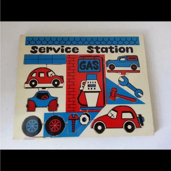 Vintage Mego Woody's Puzzle Blocks - Service Station