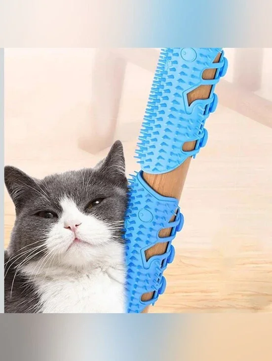 Pink Silicone Cat 😺 Toy Grooming Shedding Brush Scratch