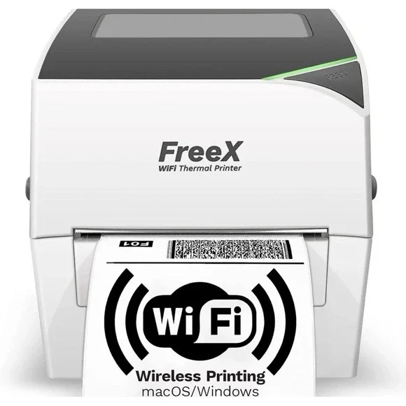 FreeX WiFi Thermal Printer for 4x6 Shipping Labels WiFi + USB Shadow White