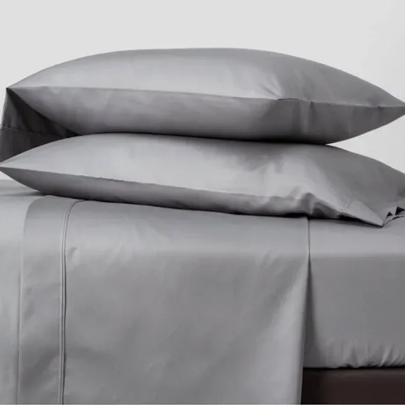 New Threshold Full 500 Thread Count Tri-Ease Solid Sheet Set Light Gray