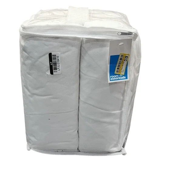 Room Essentials King 4pk Fitted Sheets White 100% Recycled Polyester