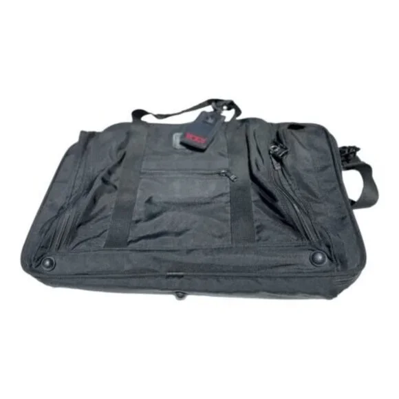 Tumi Messenger Bag Log Laptop Briefcase Style Nylon Crossbody Strap Made in USA