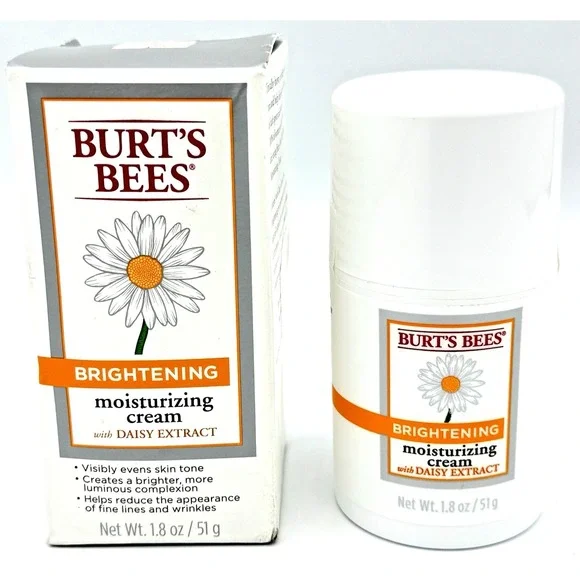 Burt's Bees Brightening Moisturizing Cream Daisy Extract 1.8oz NOS Read