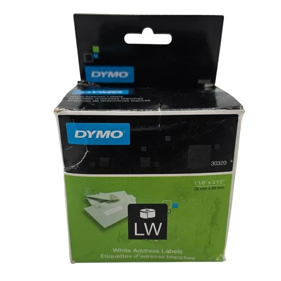 DYMO LW White Address Labels 30320 1 1/8 x 3 1/2‎ Inches