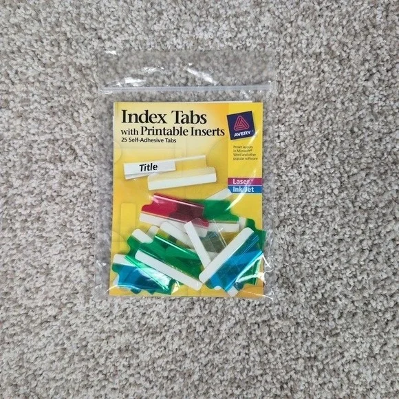Avery Index Tabs with Printable Inserts, Self-Adhesive,‎ Label Dividers