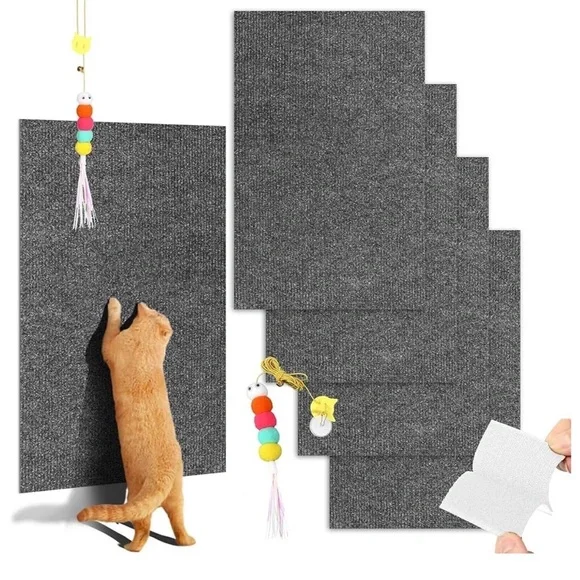 Gray Cat Scratching Pads with Toy